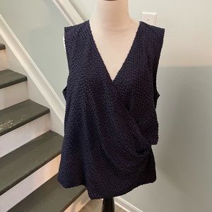 St John faux wrap textured blouse
